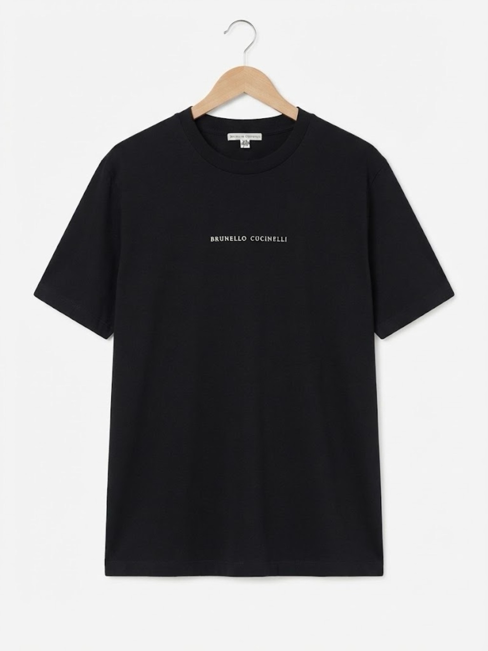 Brunello Cucinelli Black Superfine Egyptian Cotton Logo Tee Sz 3XL